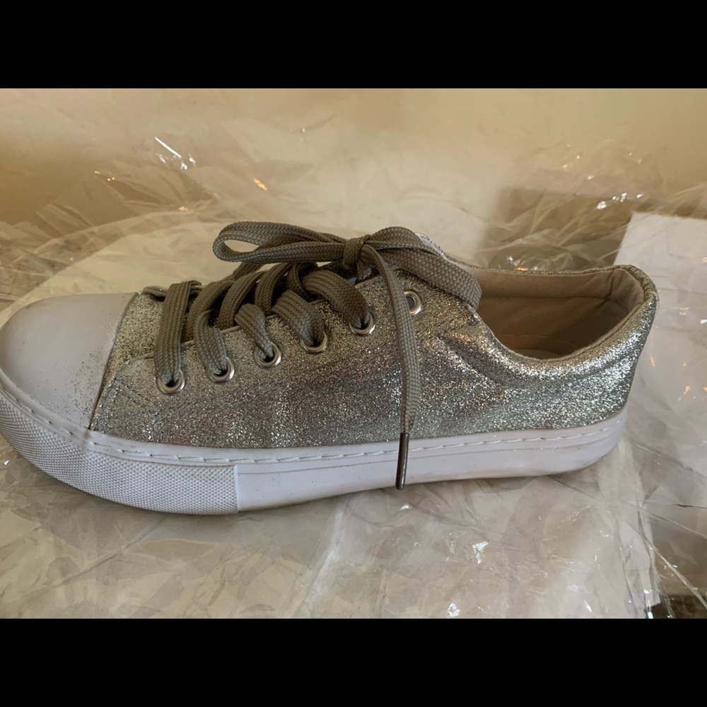 Sparkly silver Pierre Dumas sneakers